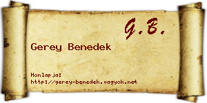 Gerey Benedek névjegykártya